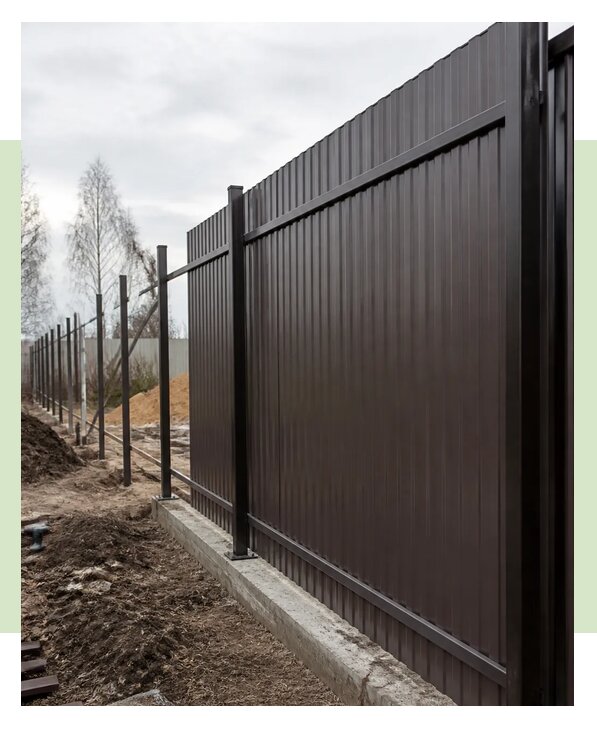 Установка сплошного забора из профнастила под ключ в Невинномысске